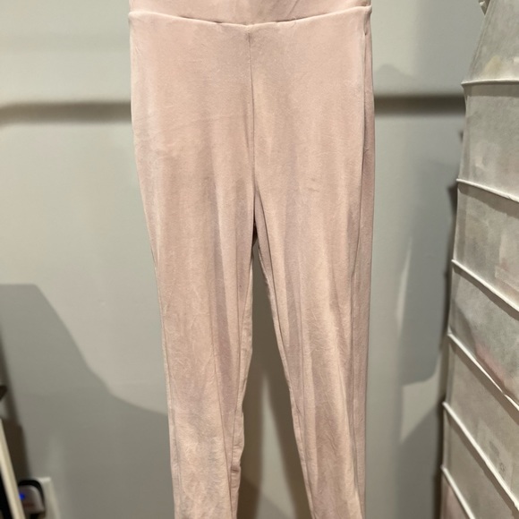 Meshki 2000s Limited Edition Pink Rhinestone Letter Fitted Velour Joggers - Picture 4 of 5